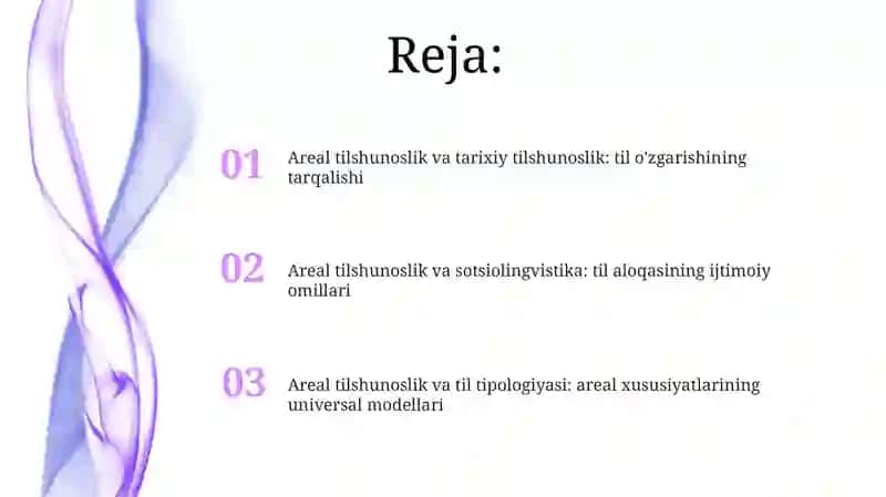 Areal lingvistika fani muammolarining tilshunoslikning boshqa sohalar bilan kesishuvi 2