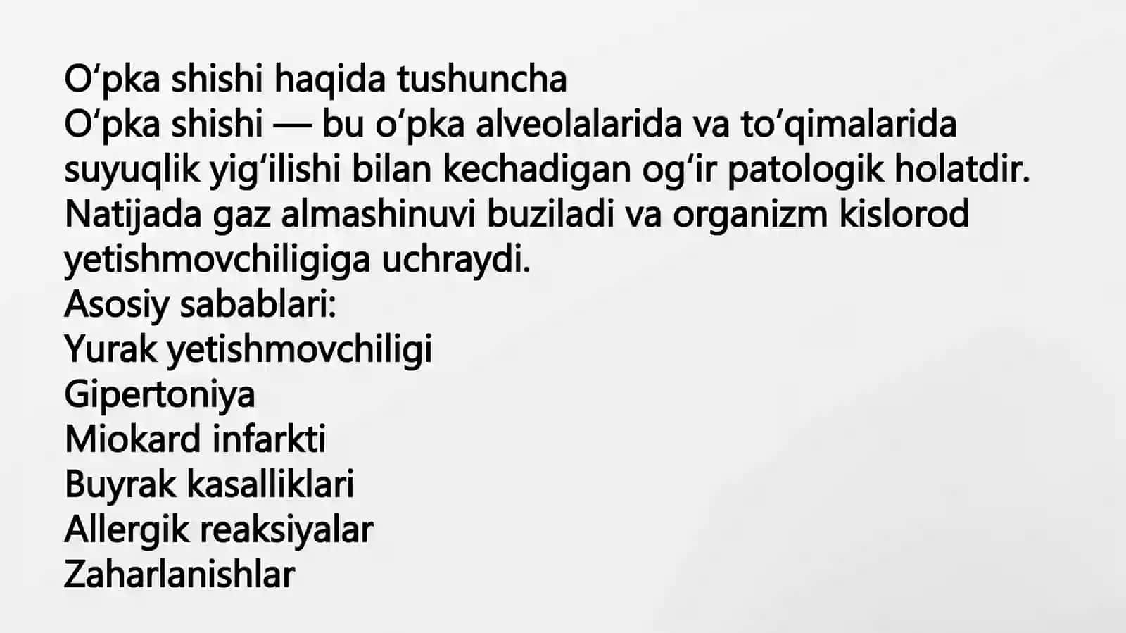 O‘pka shishida birinchi yordam.Burun,halqum va hiqildoqning anatomo-fiziologik xususiyatlari 2