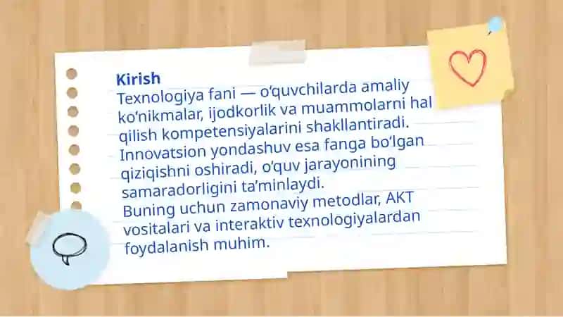 Texnologiya Fanini O’qitishda Innovatsion Yondashuv 2