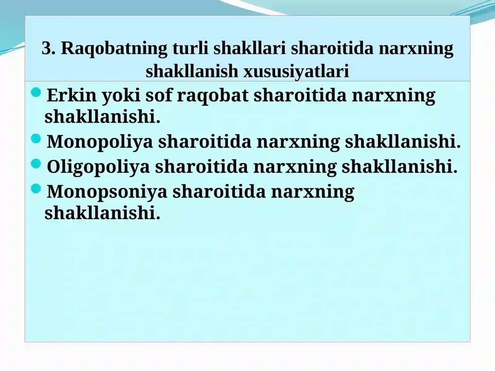 Raqobatning turlishi va shakllanishi 2