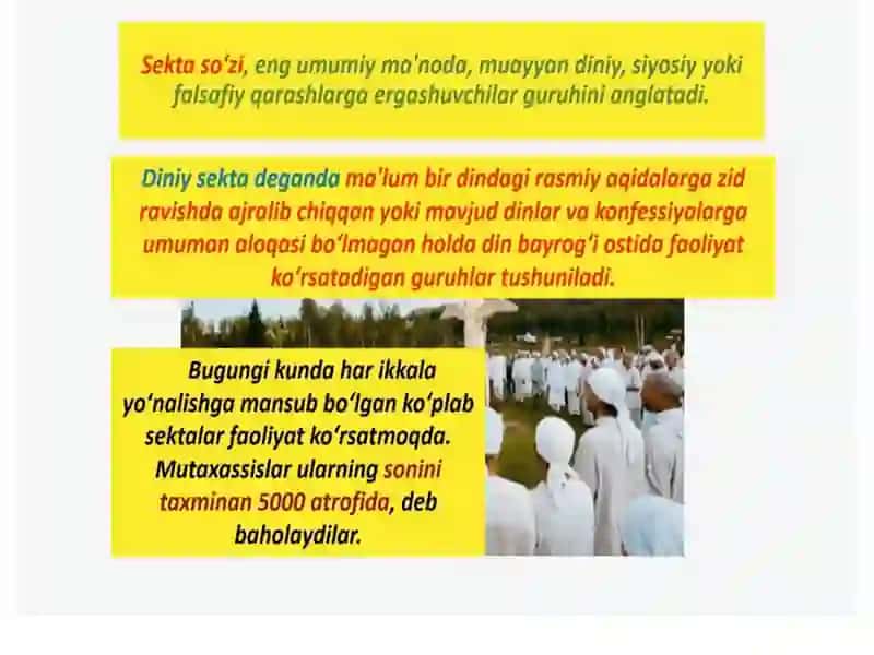 Zamonaviy diniy harakatlar va sektalar 2