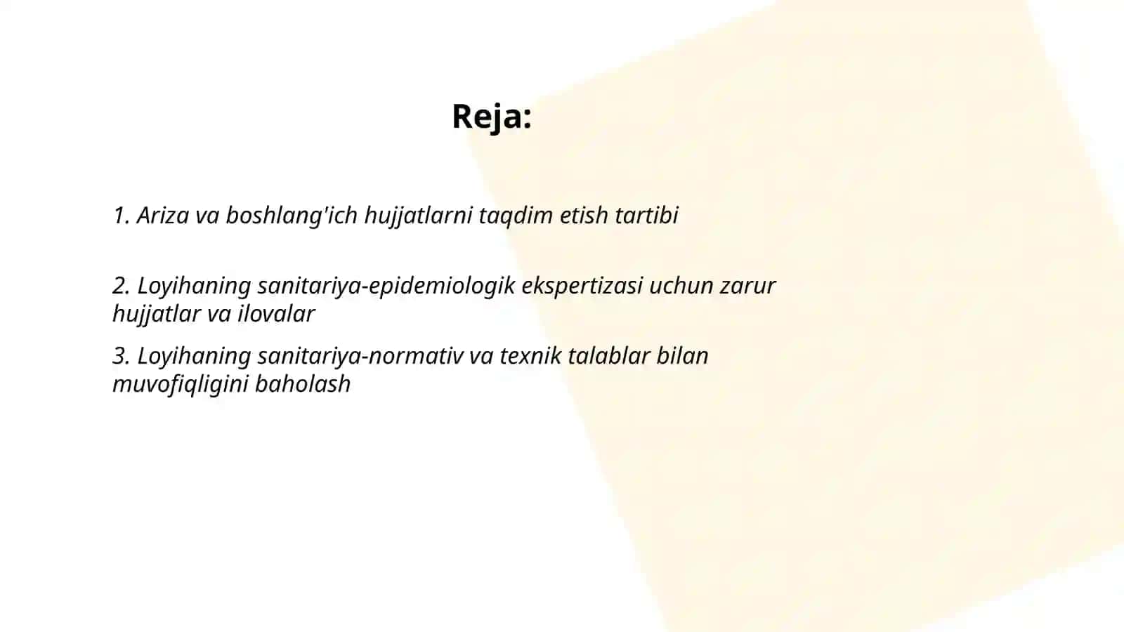 Turar joy Va jamoat binolari loyihasini sanitar ekspertizadan otkazish bosqichlari 2