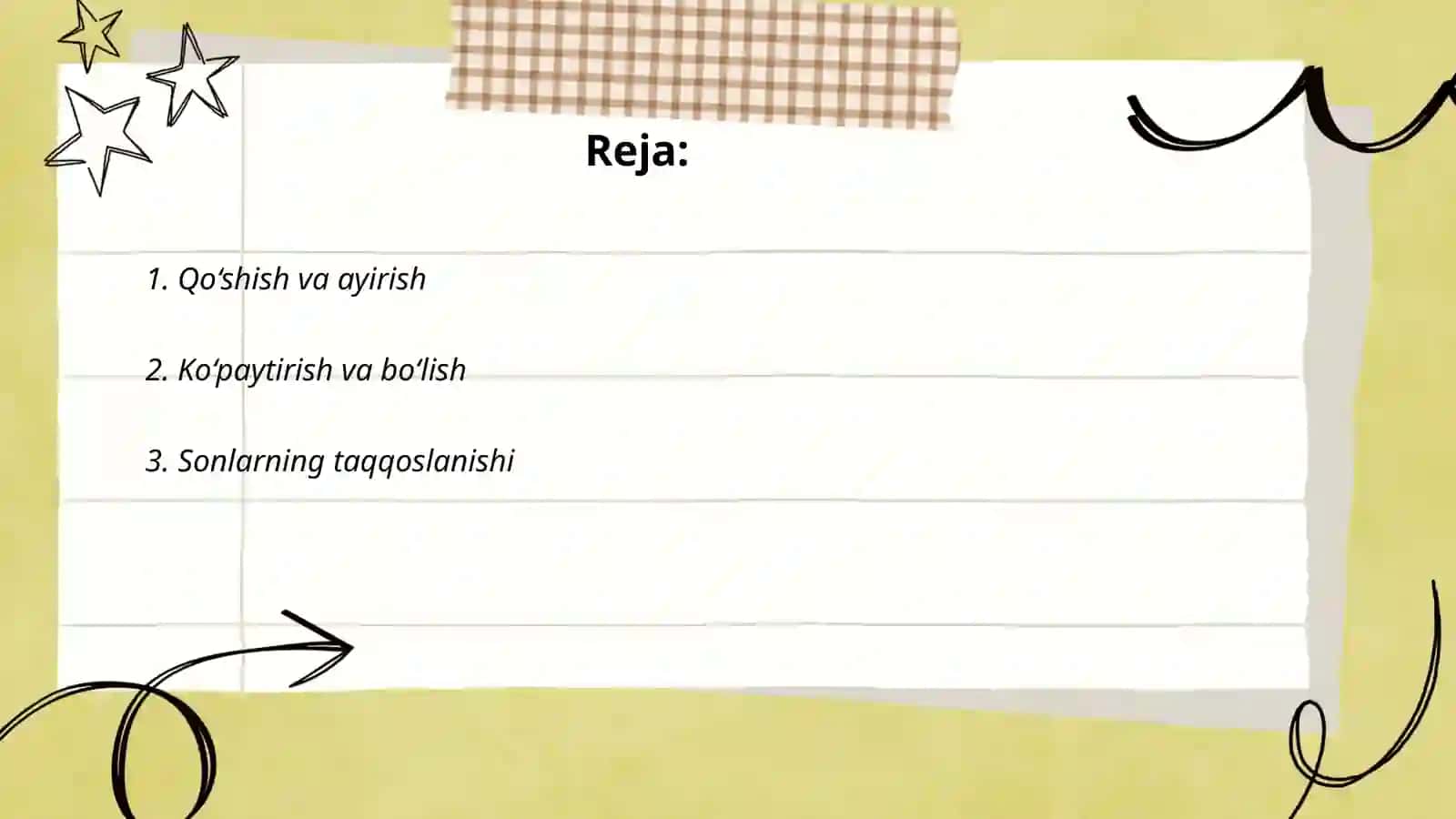Mavzu: Qo‘shish va ayirish 2