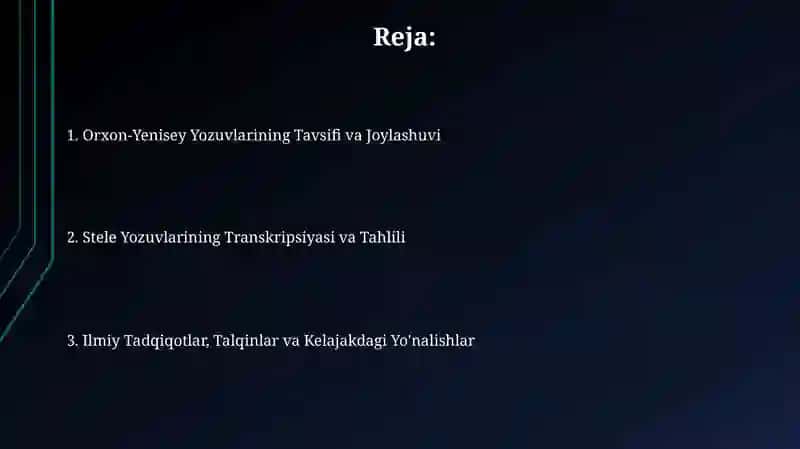 Orxon-Yenisey Yozuvlarining Tavsifi va Joylashuvi 2