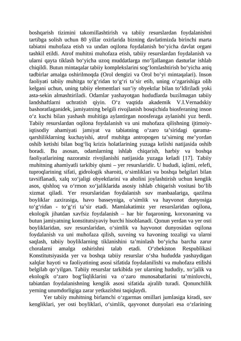 Yer-tabiiy resurs va qishloq xo‘jaligida asosiy ishlab chiqarish vositasi 2