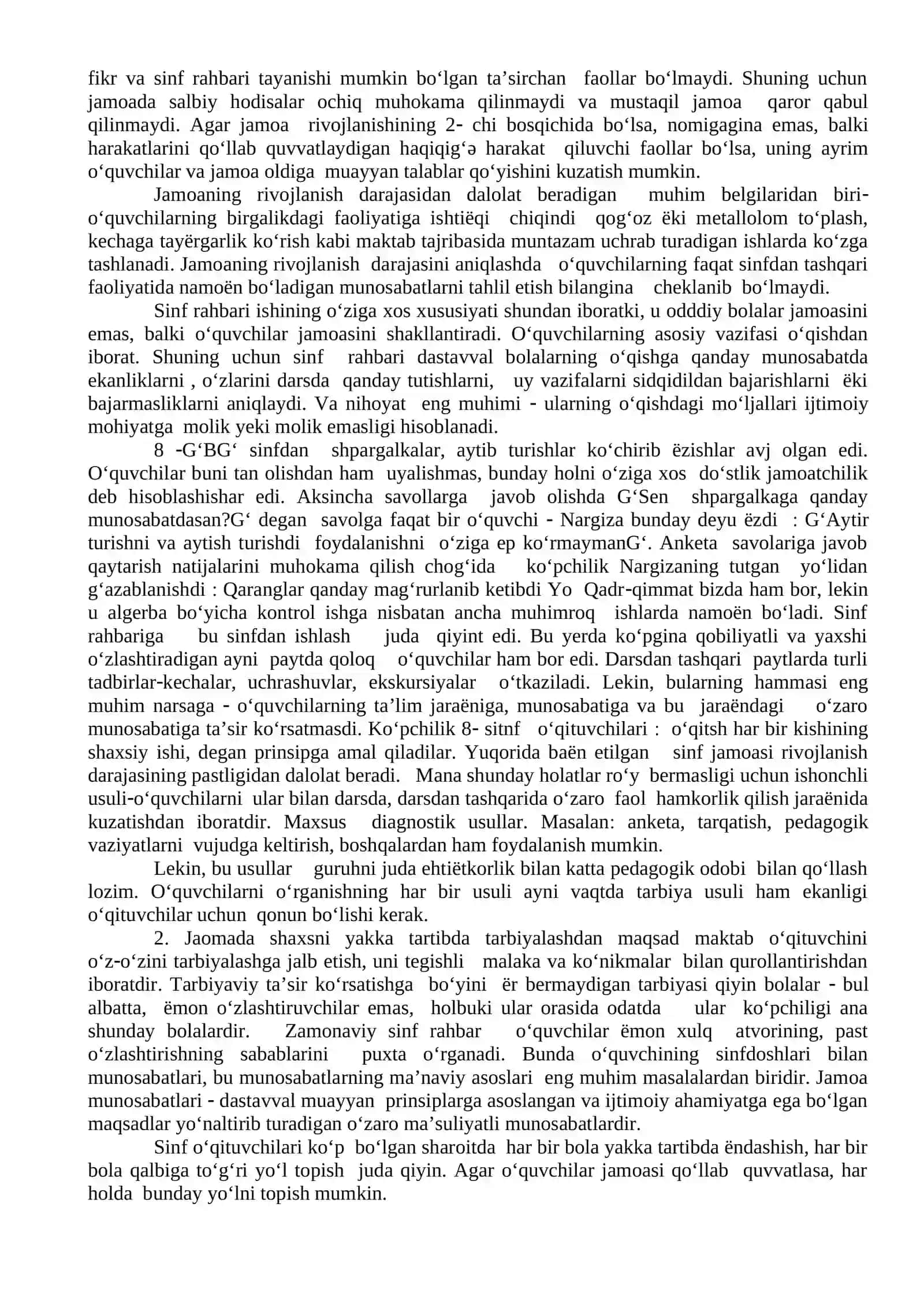 Sinf jamoasini tashkil etish va uni tarbiyalash metodikasi 2