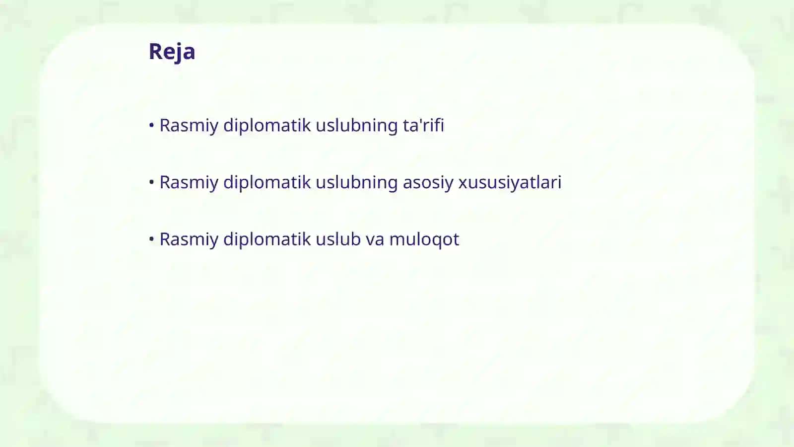 Rasmiy diplomatik uslub va uning xususiyatlari 2