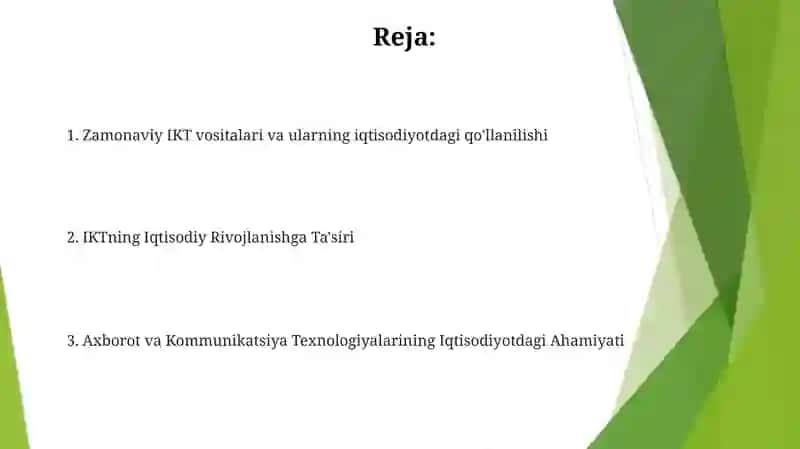 Axborot va kommunikatsiya texnologiyalari iqtisodiyotda 2