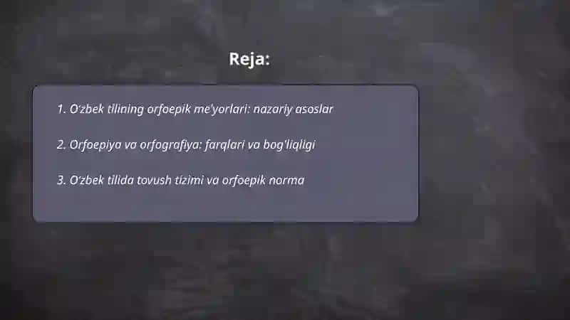 O‘zbek tilining orfoepik me‘yorlari 2