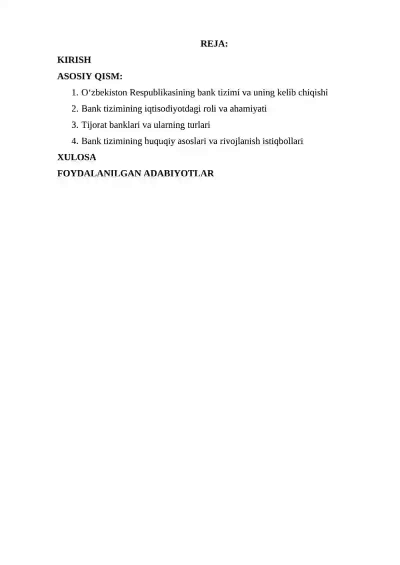 BANKLARNING KELIB CHIQISHI VA BANK TIZIMI 2