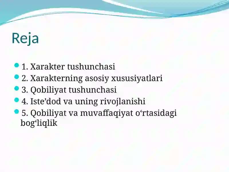 Xarakter va uning xususiyatlari 2