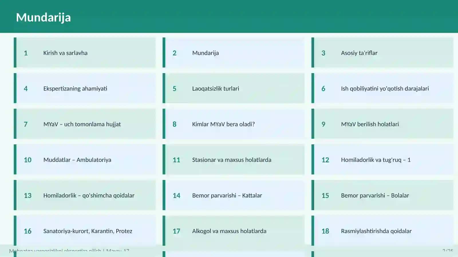 Tibbiy mehnat ekspertizasi | DPM | VKK | TMEK 2
