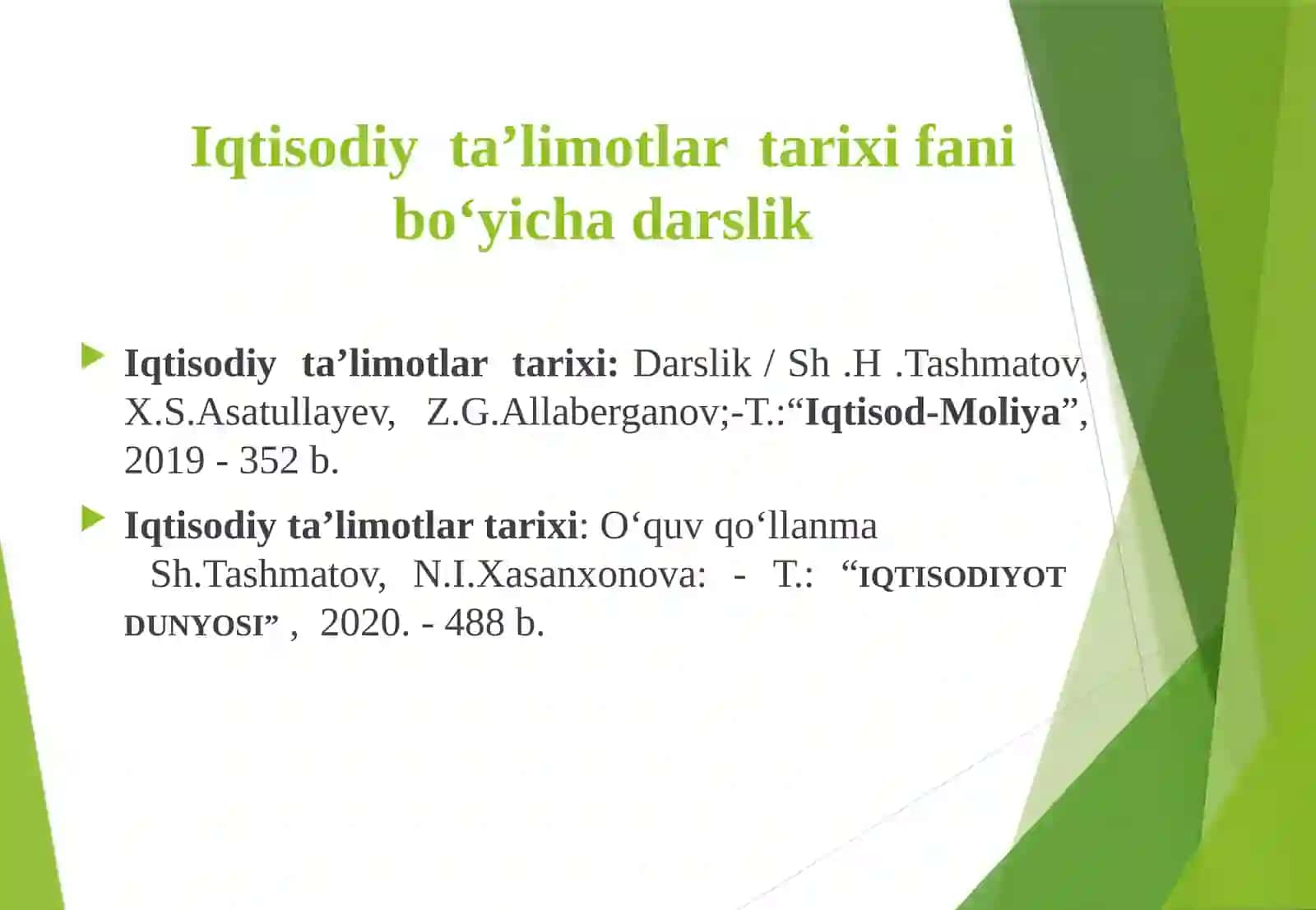Iqtisodiy ta’limotlar tarixi fanining predmeti va o‘rganish uslubi 2