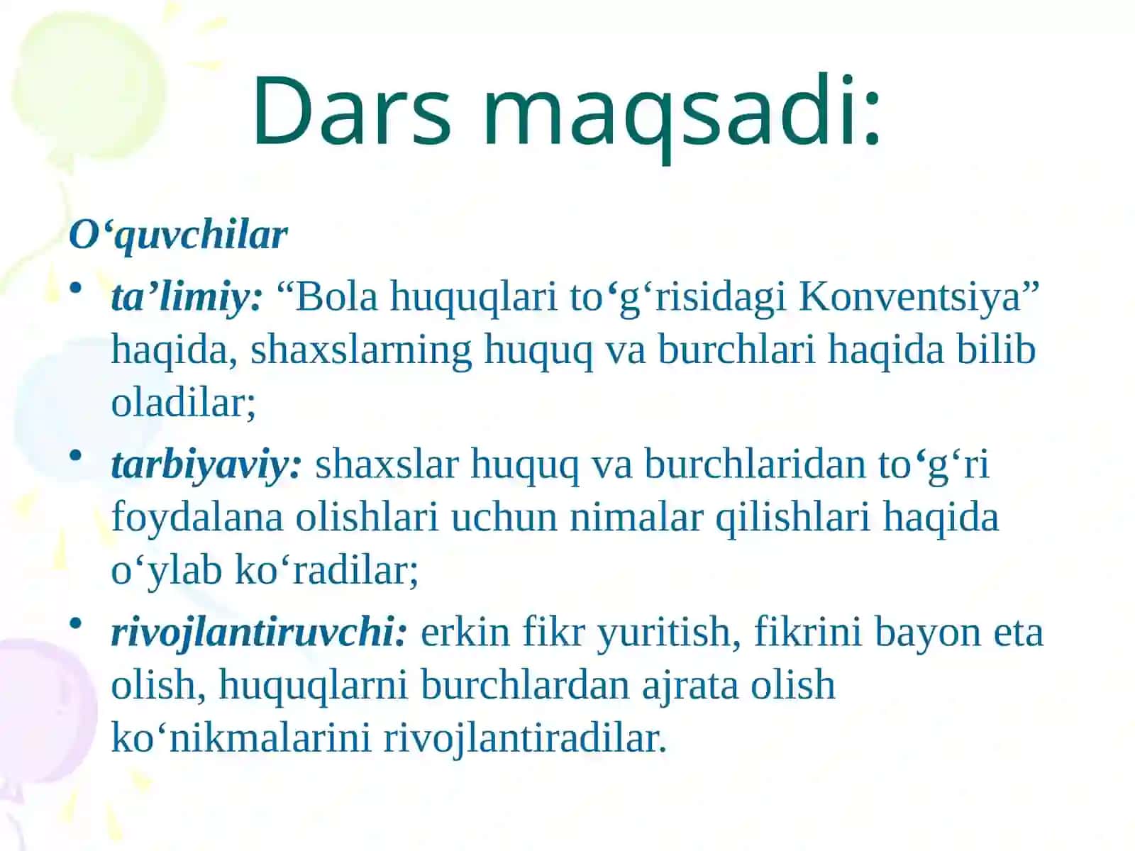 "Bola huquqlari to’g’risidagi Konvensiya" nima? 2