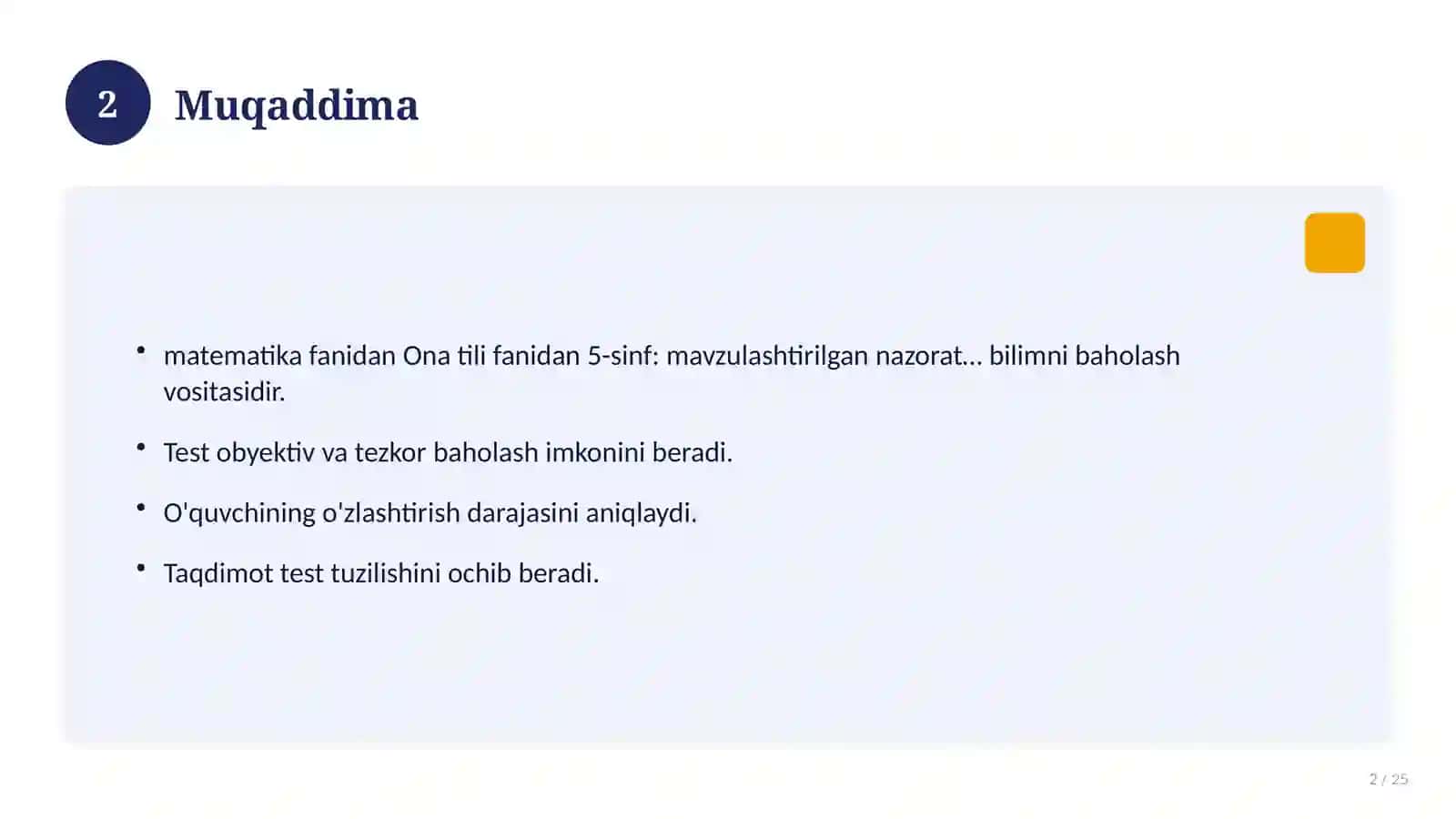 Ona tili fanidan 5-sinf: mavzulashtirilgan nazorat ishi va tahlil 2