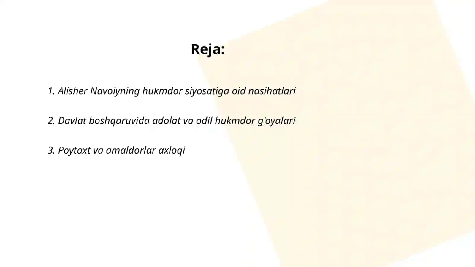 Alisher Navoiyning pand- nasihat mazmunidagi asarlarida ifodalangan ijtimoiy- siyosiy, axloqiy-ta'limiy qarashlar 2