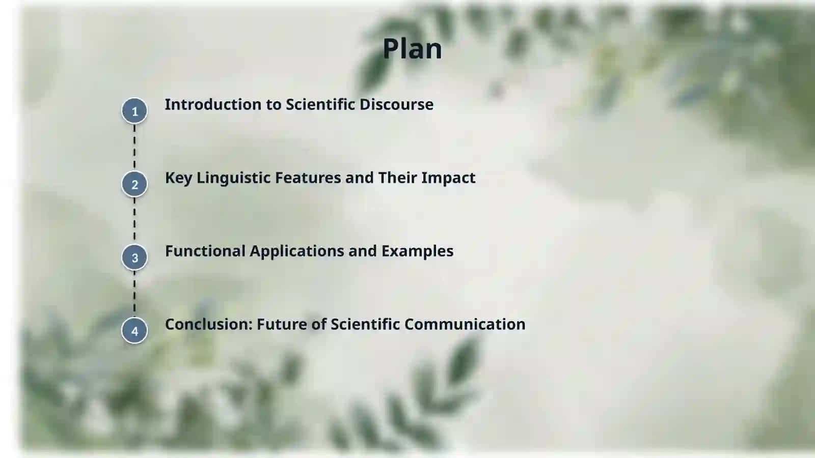 Highlight the importance of scintific Style Linguistic Features and Functions in a short presentation 2