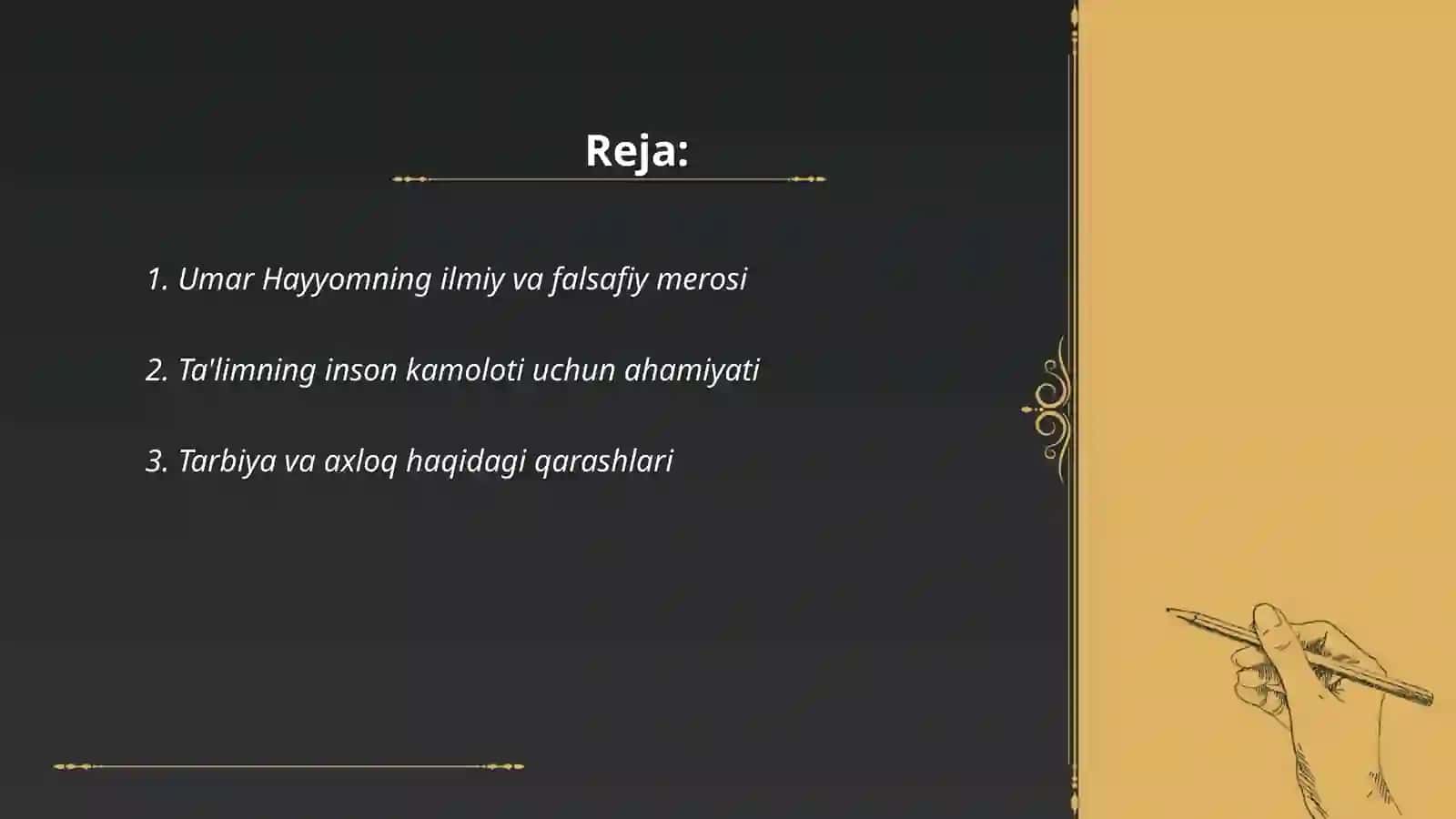 Umar Hayyomning Ta'lim-tarbiyaga oid fikrlari 2