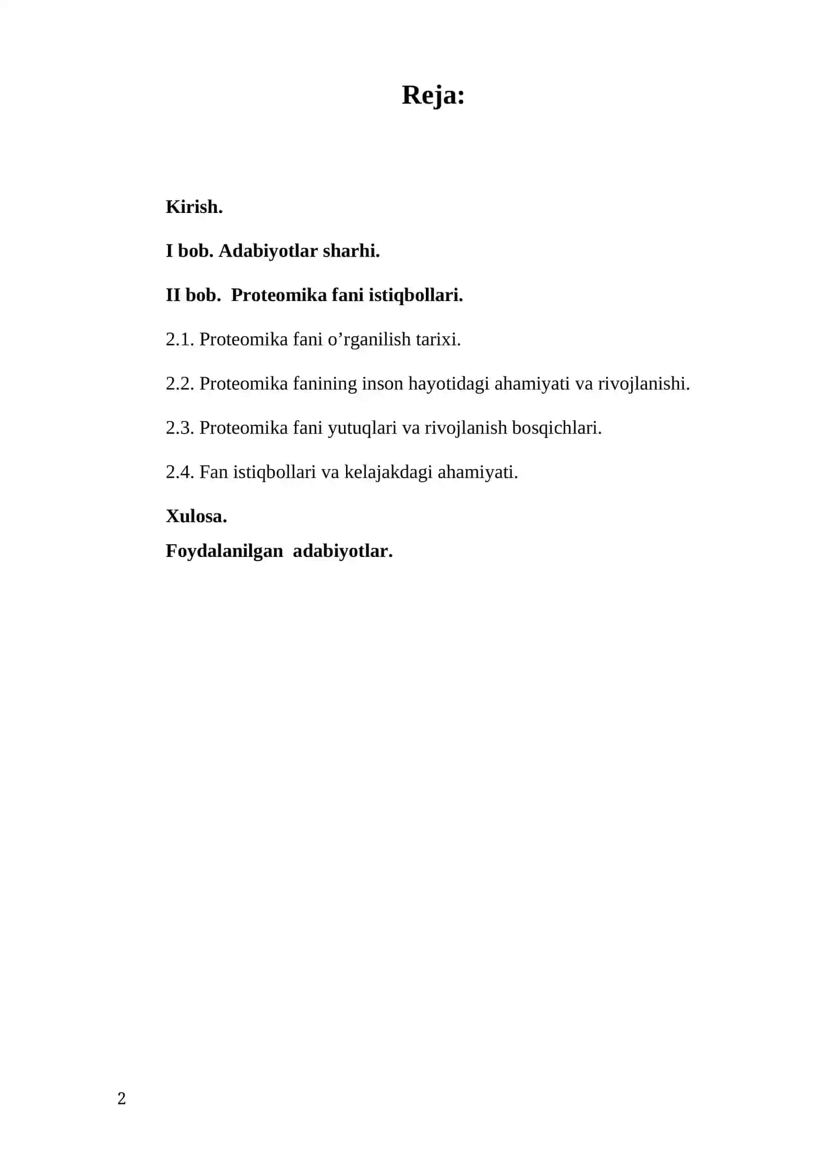 Proteomika fani va uning istiqbollari 2