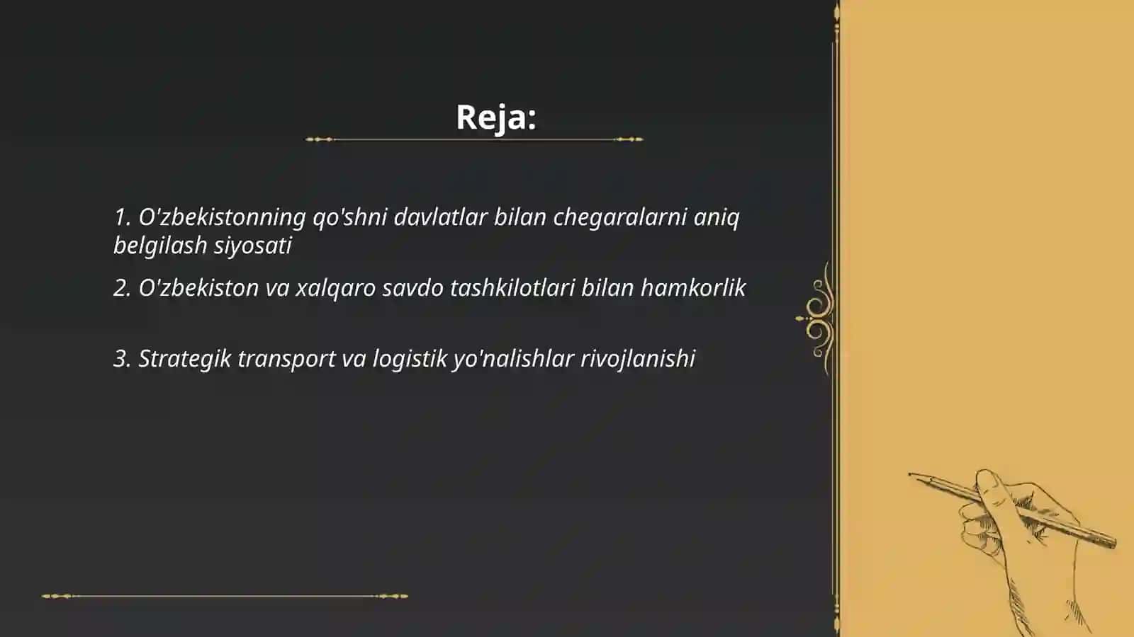 O'zbekiston tashqi siyosatidagi strategik tashabbuslar va ularning xalqaro e'tirofi 2