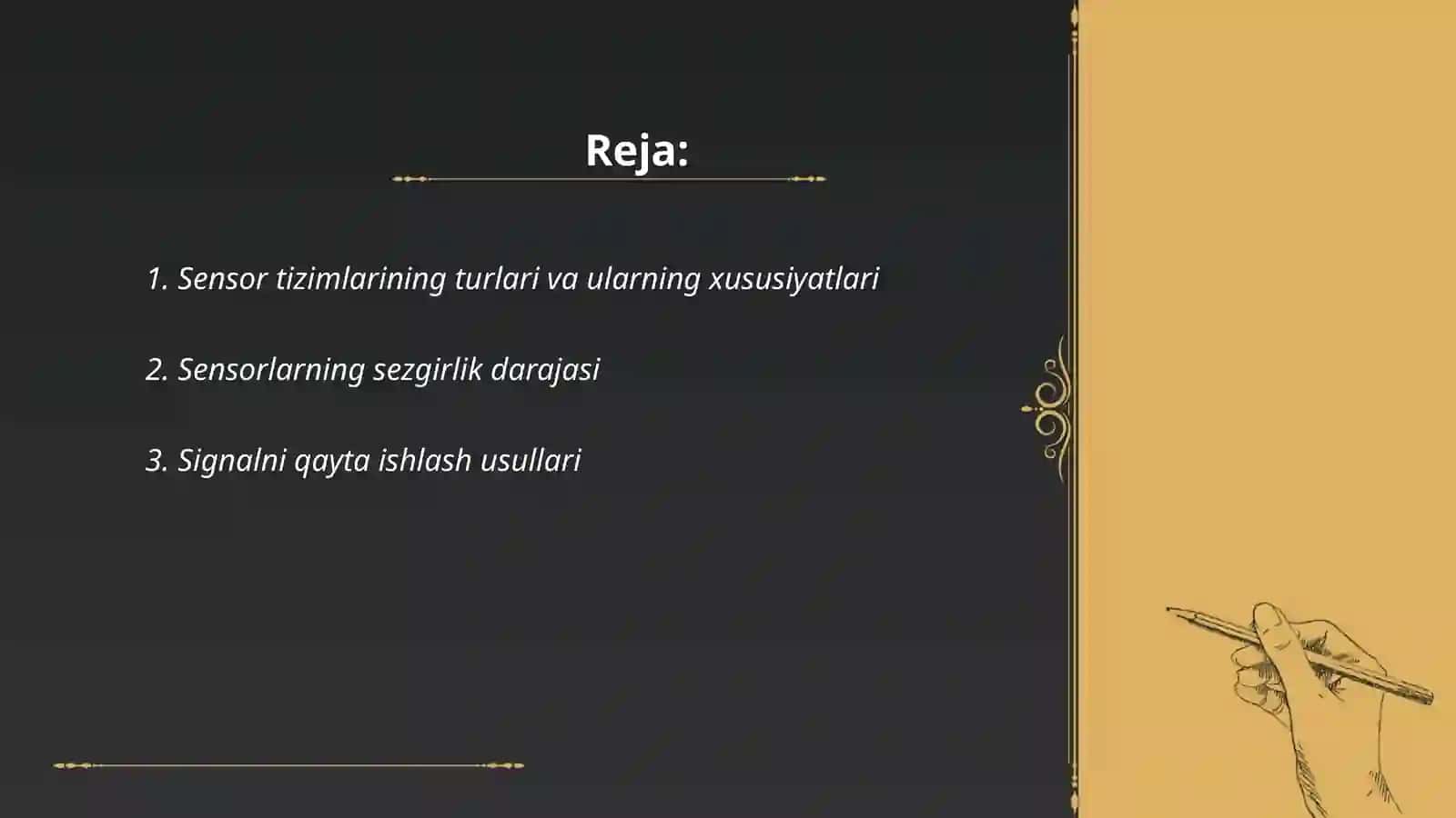 Sensor tizimini rivojlantirishning o'zgachaliklari 2