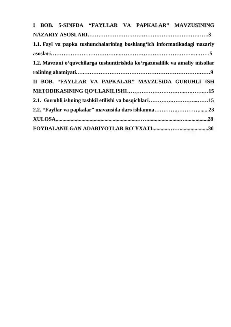 Informatikani o‘qitish metodikasi 2