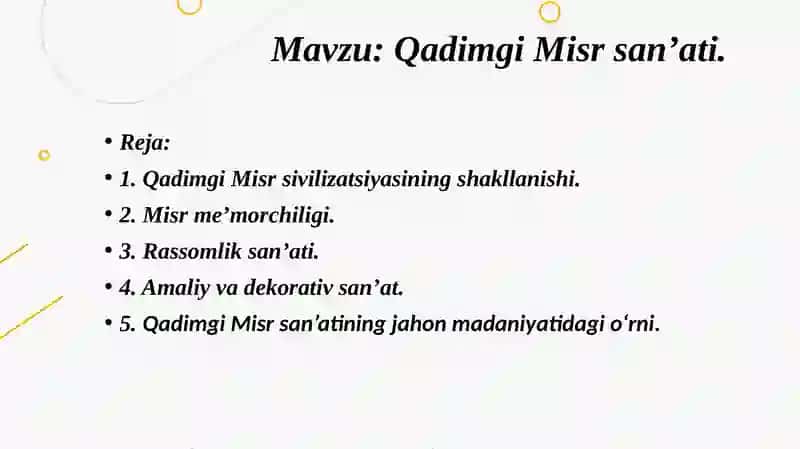 Qadimgi Misr san’ati 2