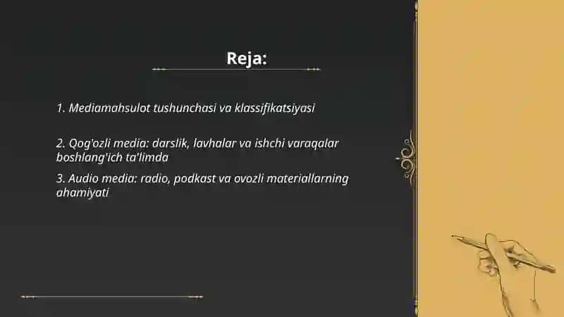 Mediamahsulot turlari va ulaming boshlangich alimdagi ahamiyati 2