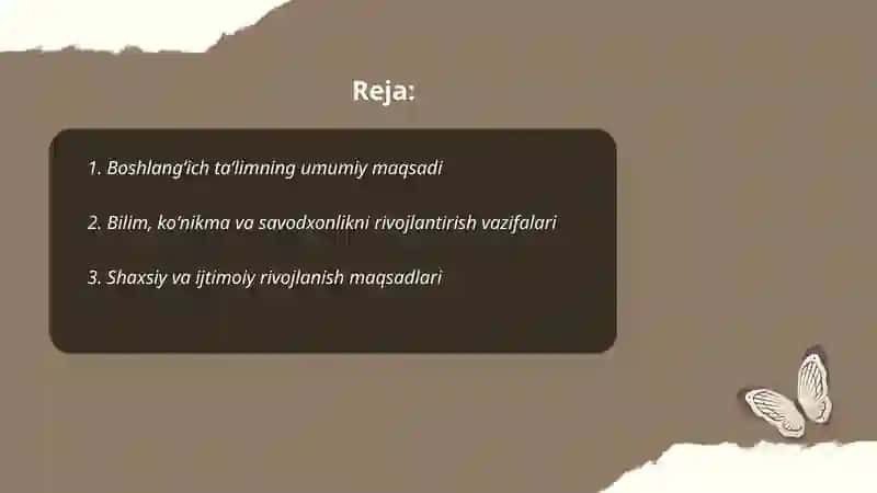 Boshlangʻich taʼlimning maqsadi va vazifalari 2