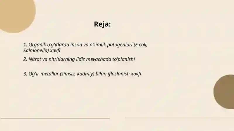 Ildiz mevali sabzavotlar yetishtiriladigan yerlarga organik o'g'itlarni solinmaslik sabablari 2