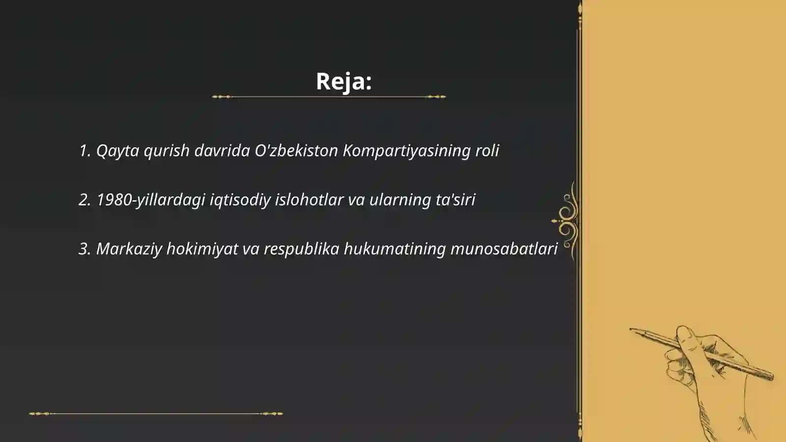 Qayta qurish yillarida O'zbekistondagi ijtimoiy-siyosiy vaziyat 2