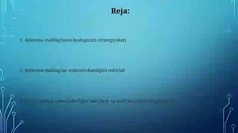 Korxona aylanma mablagʻlardan samarali foydalanish yoʻllari 2