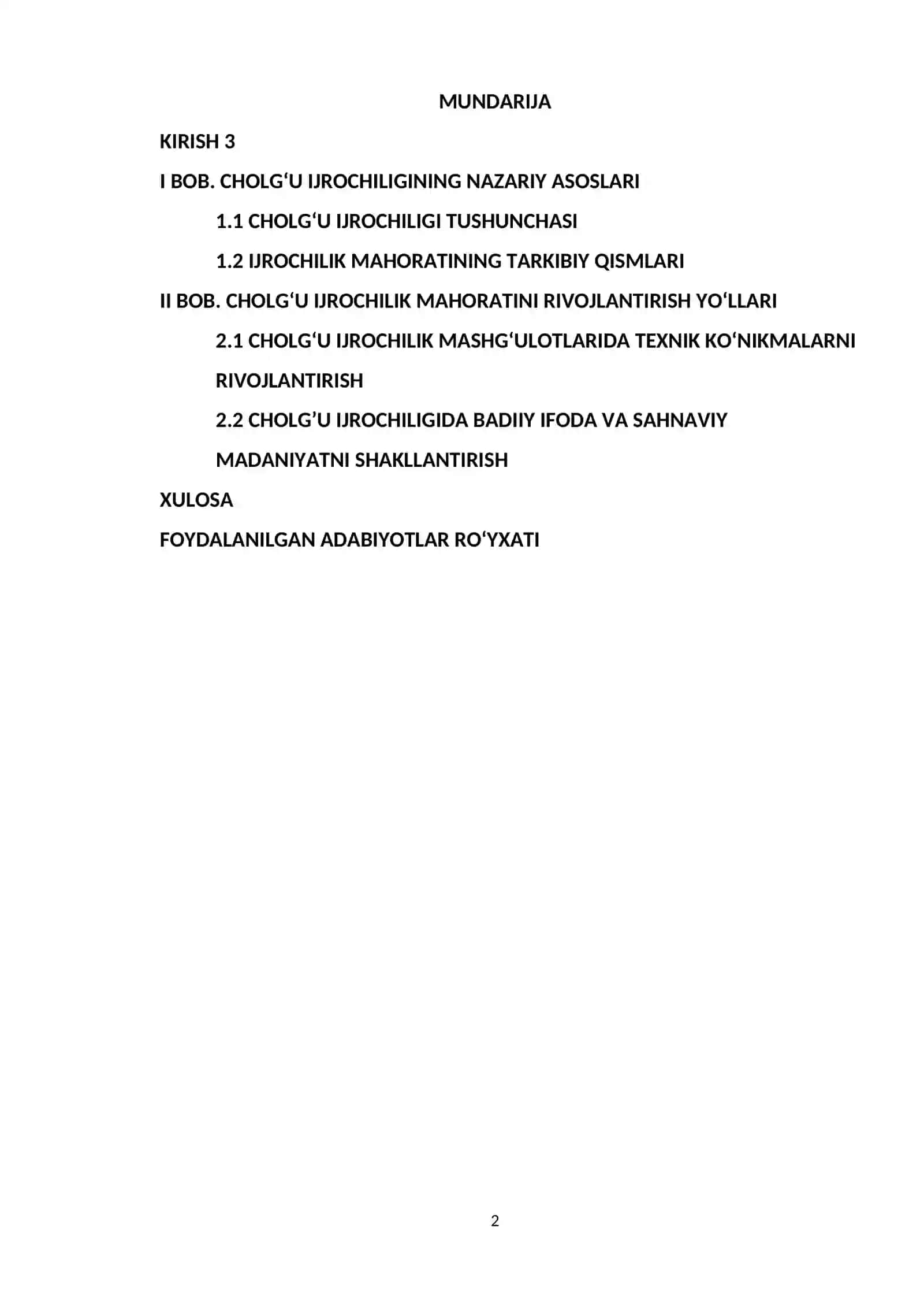 Ijrochilik mahoratini rivojlantirish. 2