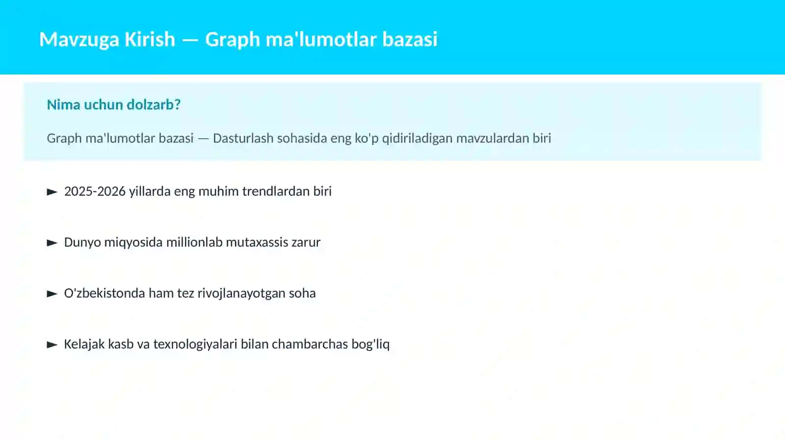 Graph ma'lumotlar bazasi 2