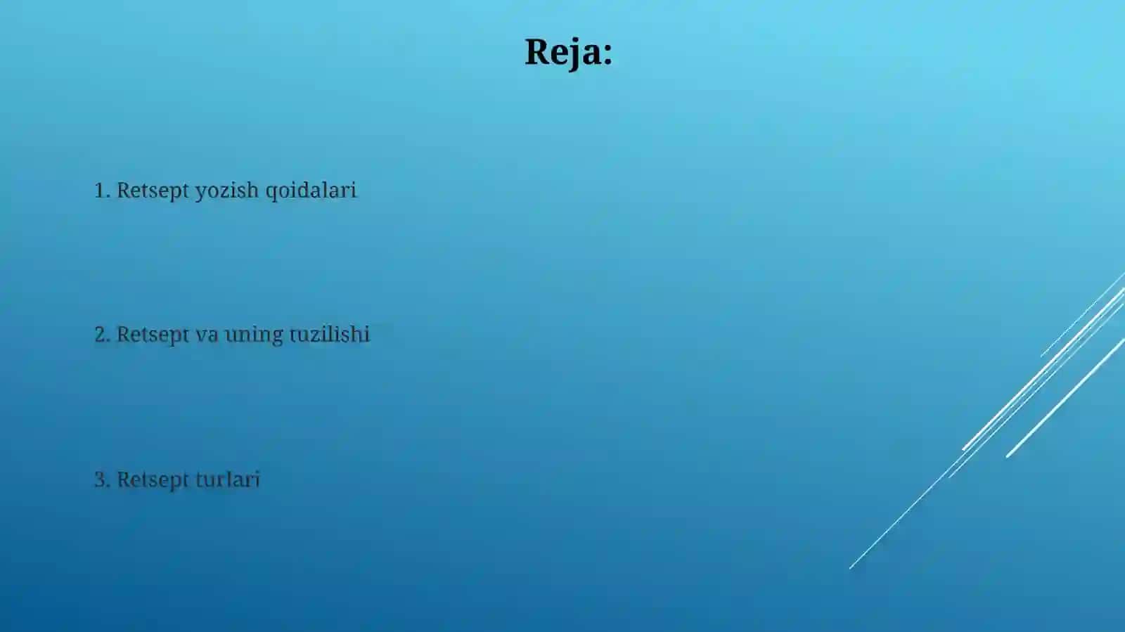 Retsept yozish qoidalari 2