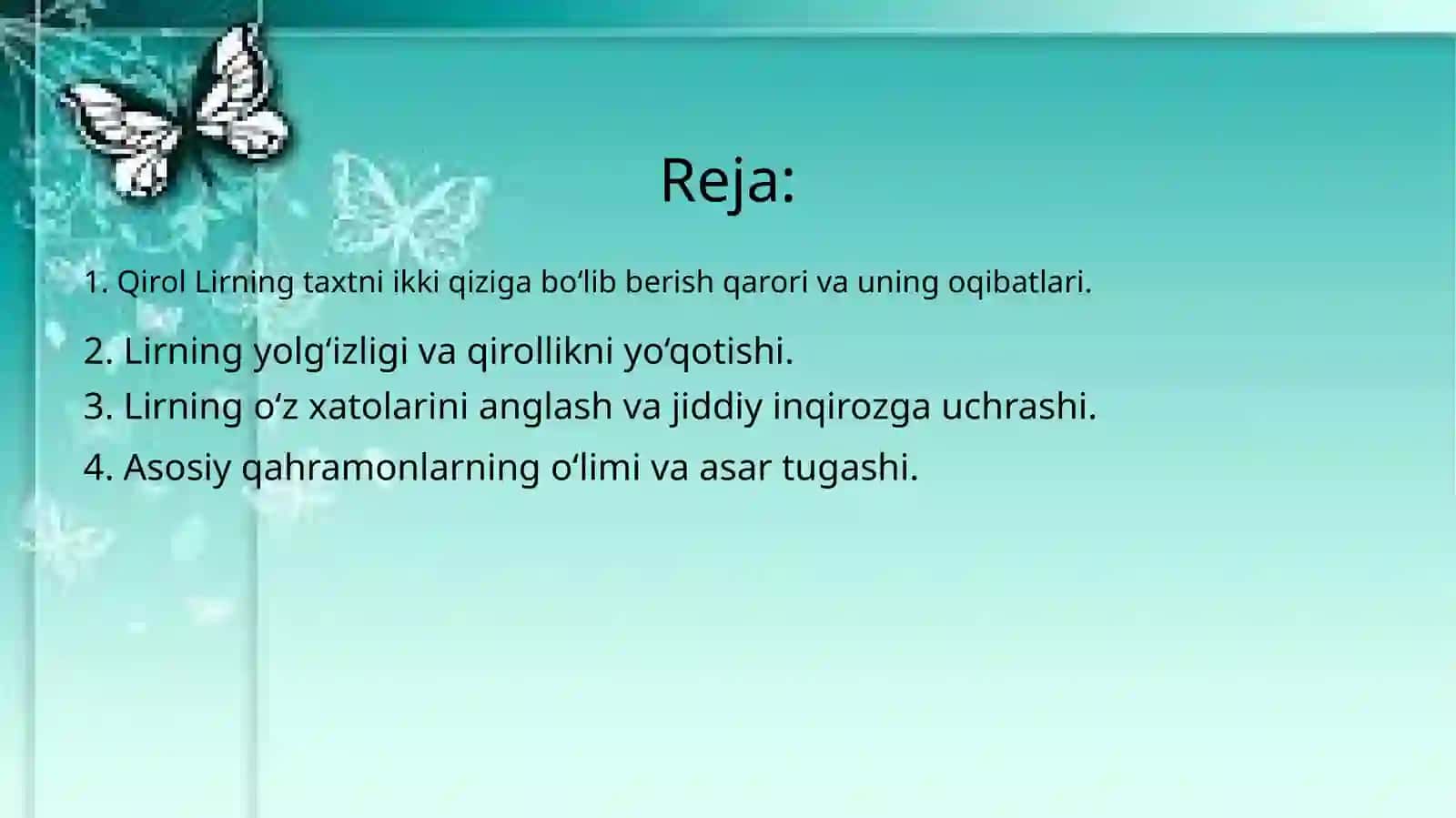 Uilyam Shekspirning Qirol Lirasari 2