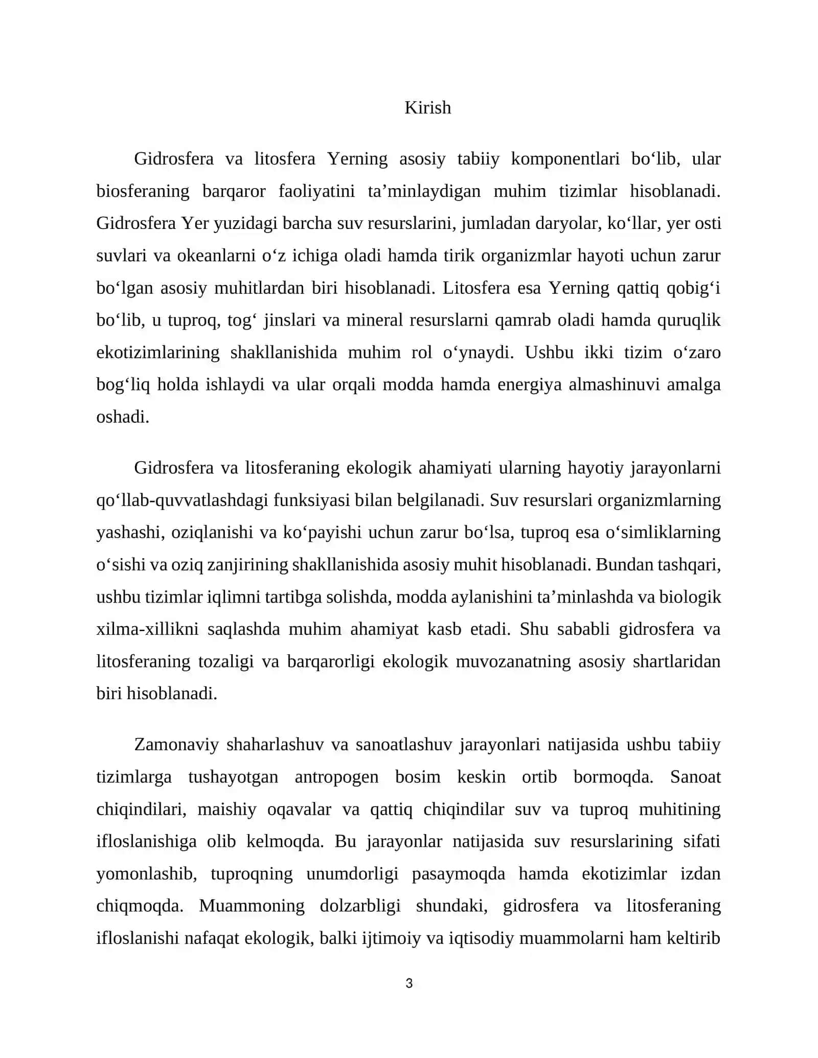 Shahar va sanoat zonalarida gidrosfera va litosferaning ifloslanishi 2