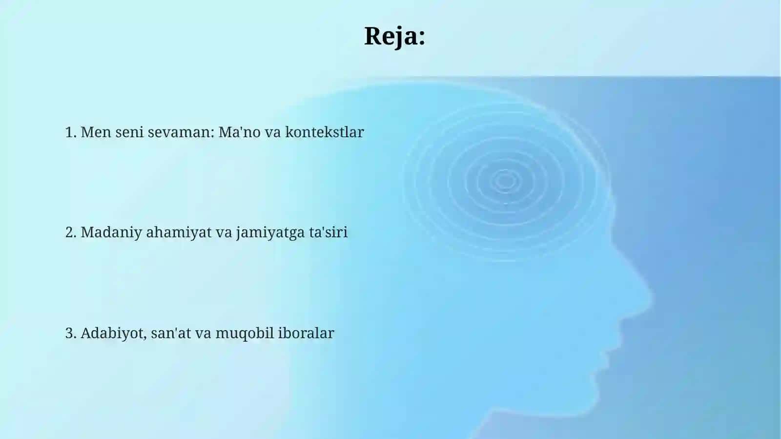 Men seni sevaman: Ma'no va kontekstlar 2