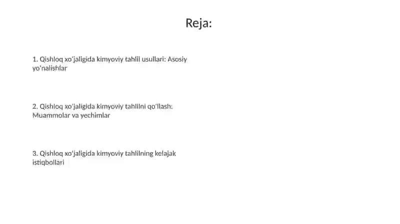 Kimyoviy analiz usullari va ularning qishloq xoʻjaligida qoʻllanilishi 2