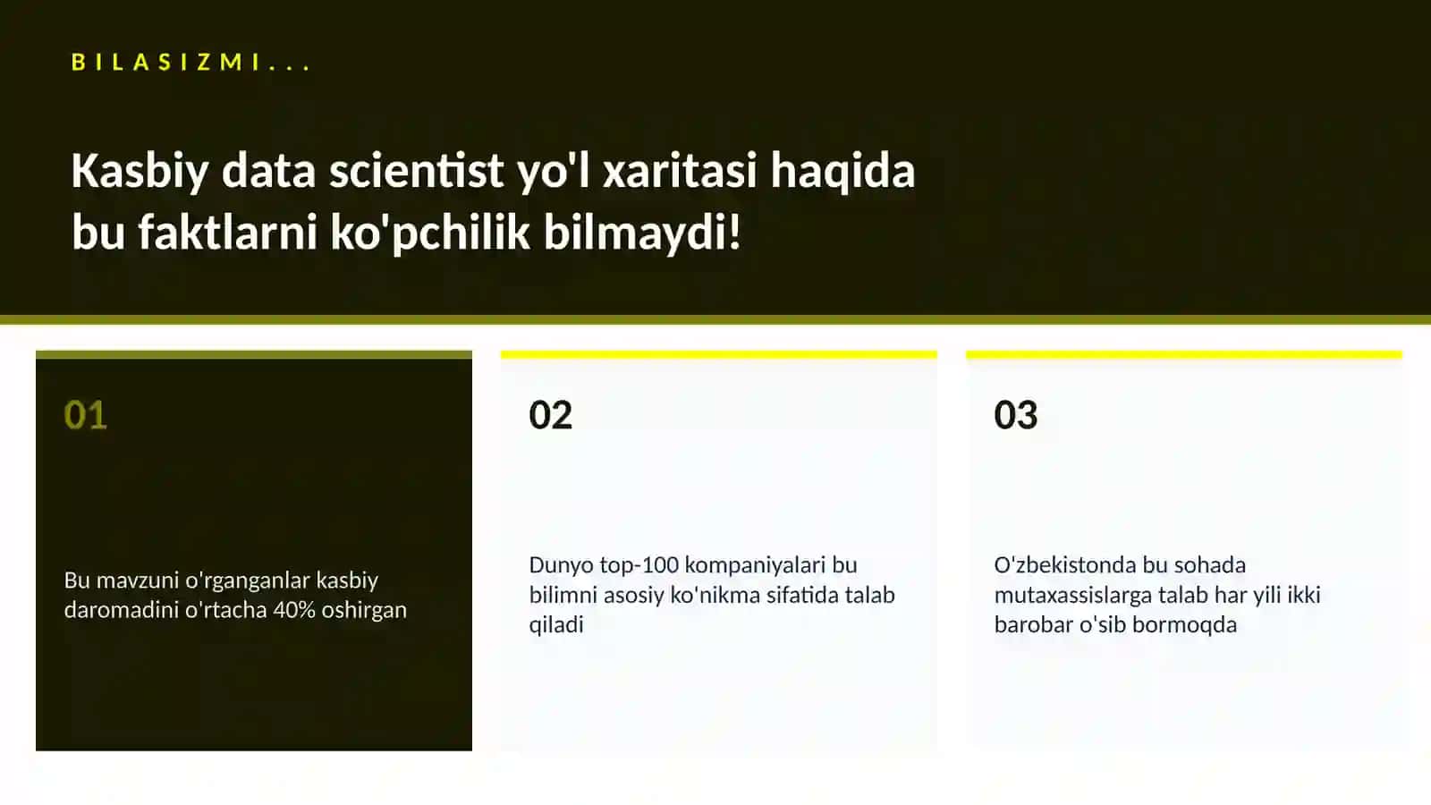 Kasbiy data scientist yo'l xaritasi 2