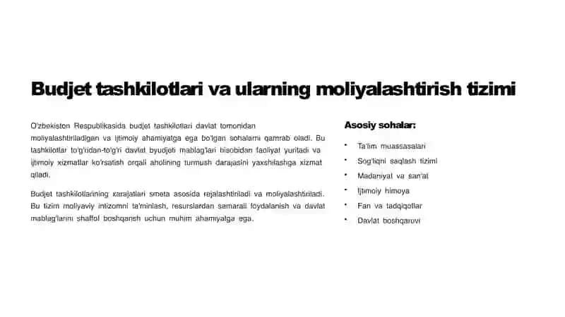 Budjet tashkilotlarida smetalar tarkibi va ularni shakllantirishning xususiyatlari 2
