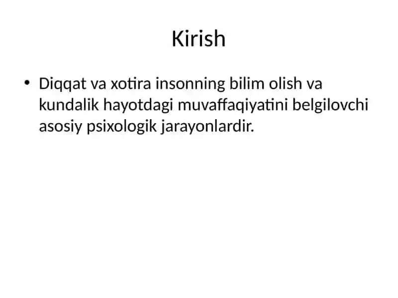 Diqqat va Xotira 2