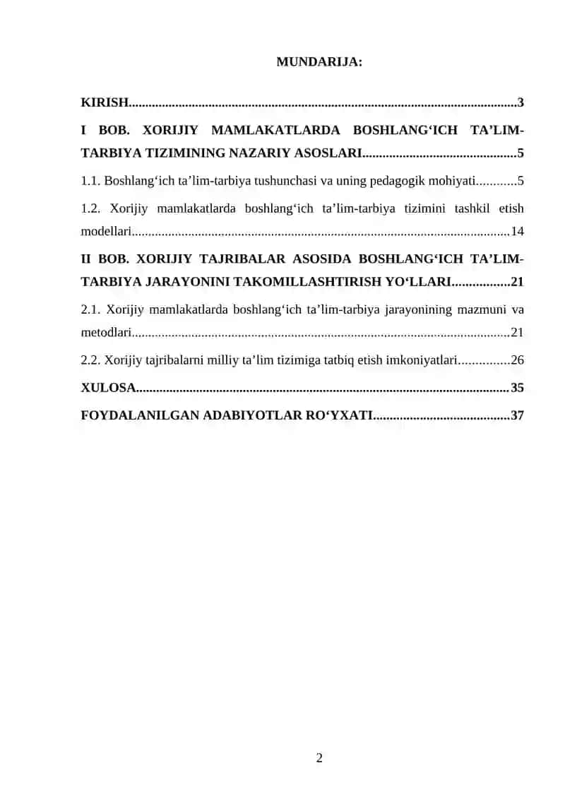 Xorijiy mamlakatlarda boshlang‘ich ta’lim tarbiya tizimi 2