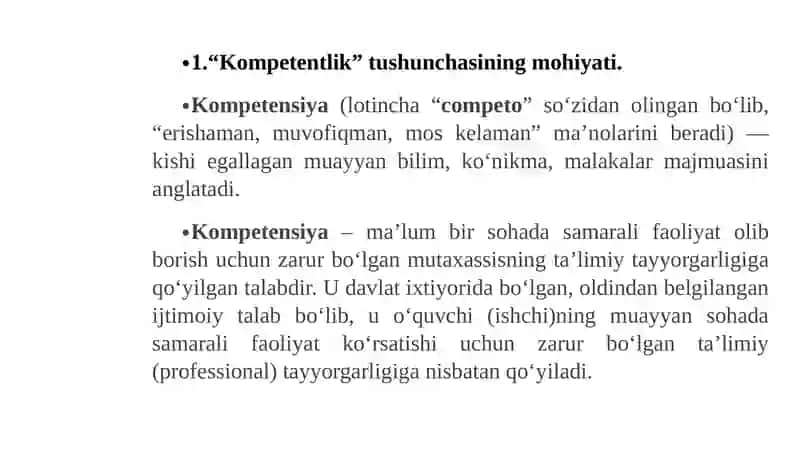 Akademik ko‘nikmalar va kasbiy kompetentlik faniga kirish 2