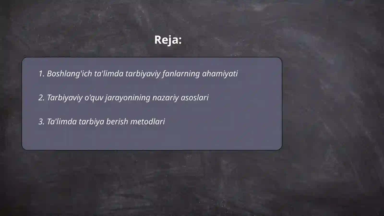 Boshlang'ich ta'limda tarbiyaviy fanlarni o'qitishning nazariy asoslari 2