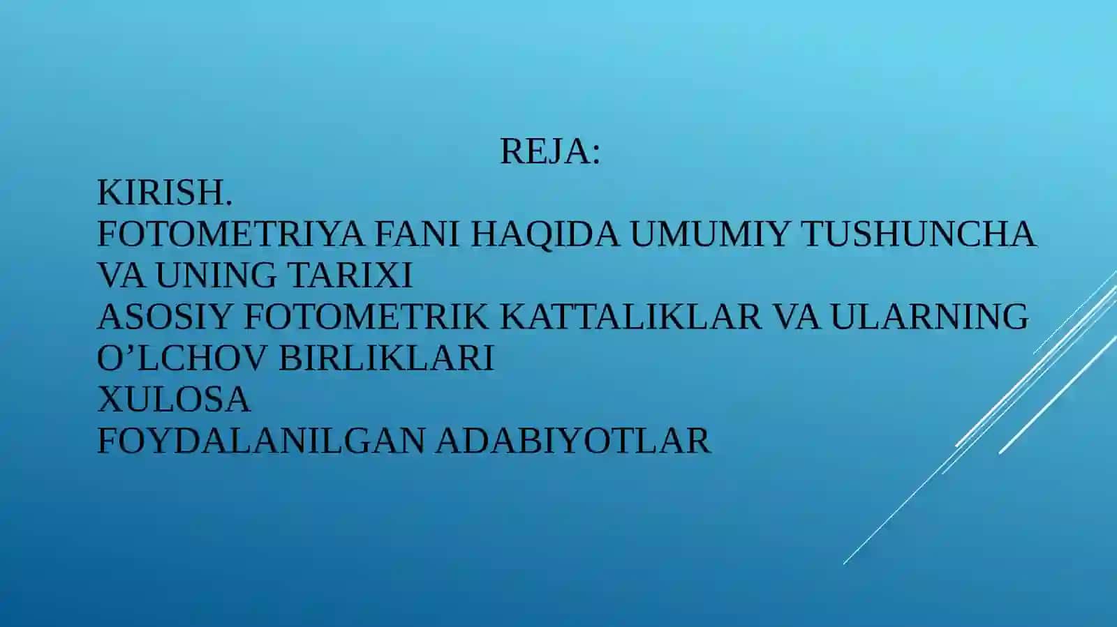 Fizika optika fanidan slayd 2