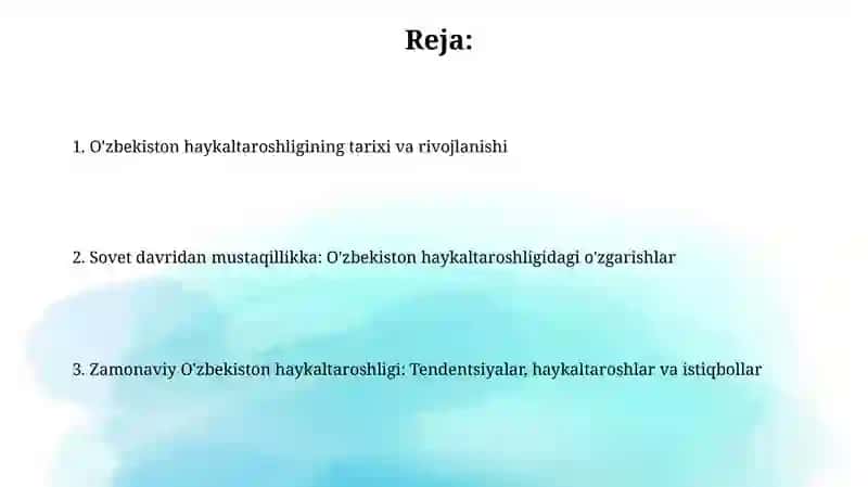 O'zbekistonda haykaltaroshlik san'ati 2