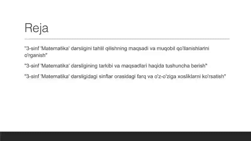 3-sinf "Matematika" darsligini tahlil qilish 2