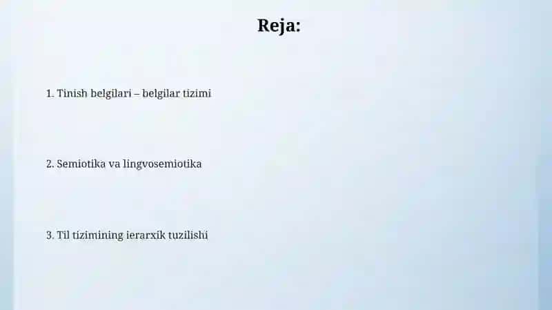 Tinish belgilari - Til sistemasi sifatida 2