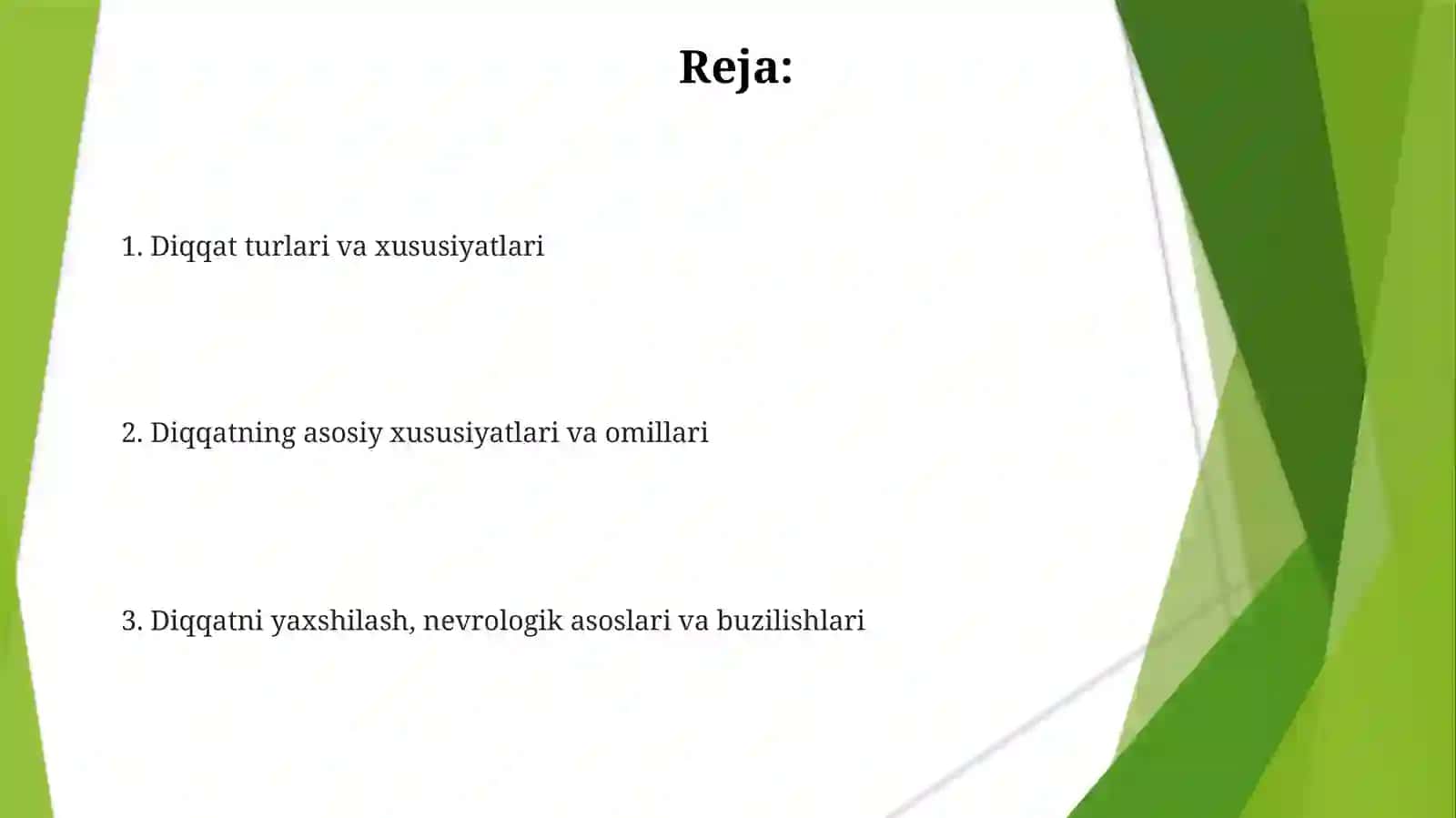 Diqqat turlari va uning xususiyatlari 2